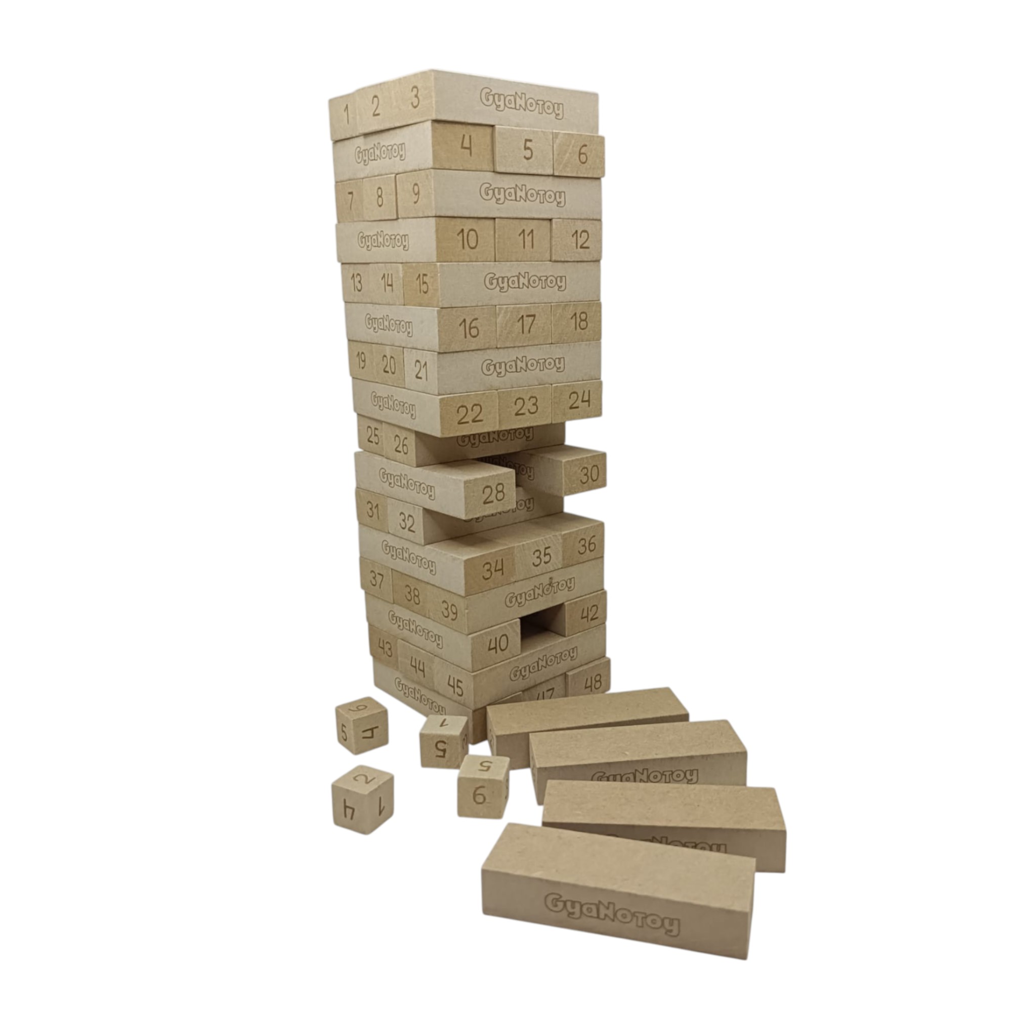 Tumbling Tower Numbered with Dice
