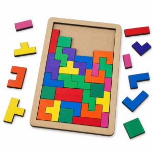 Wooden Tetris Jigsaw Puzzle – 40 Pcs Brain Development Toy for Kids