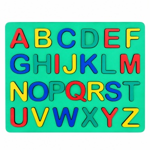 English Alphabet Board Raised Letters – Wooden Learning Toy for Kids