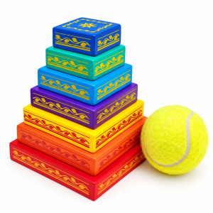 Wooden Lagori Game – Multicolor Pitthu Stacking Game for Kids