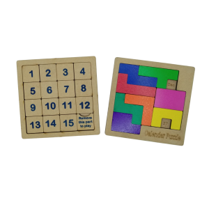 Daily Calendar Puzzle (Multicolor) and Wooden Number Side Puzzle
