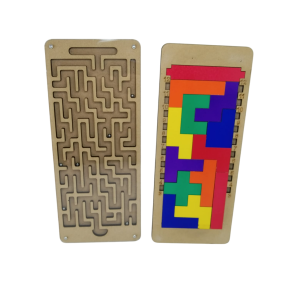 Wooden Ball Maze & Tetris Puzzle Game Set